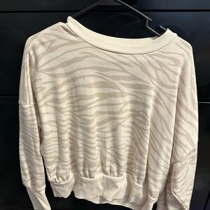 Old Navy Cream Zebra Print Sweatshirt